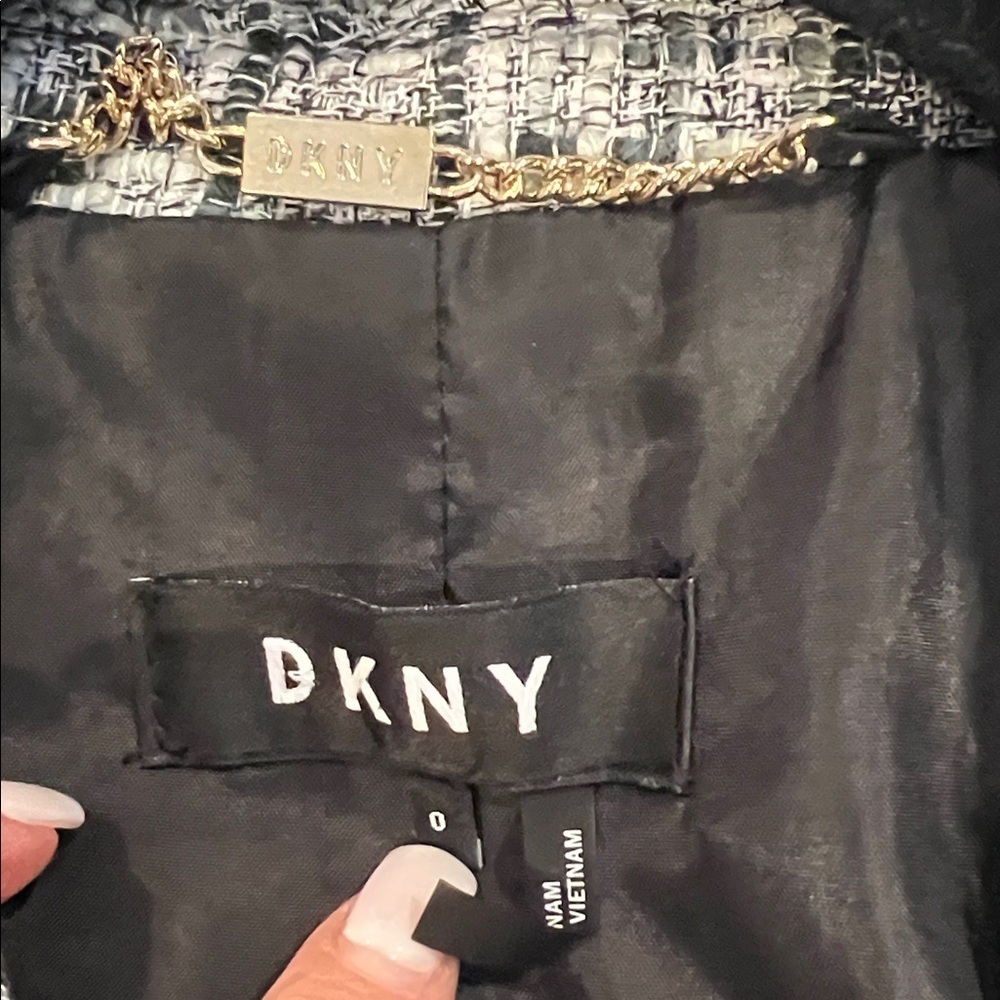 DKNY Monochrome Tweed Jacket Size 0 - Picture 5 of 7